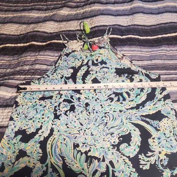 Lilly Pulitzer Margot Swing Dress Sz L High Tide Scuba Doo Pima Cotton Resort - Picture 7 of 8